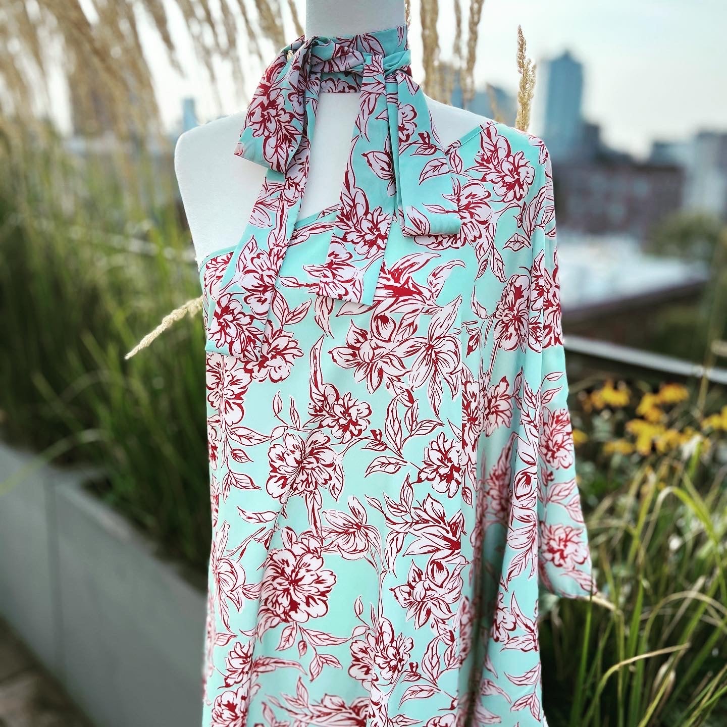 One Shoulder Silk Belted Kaftan